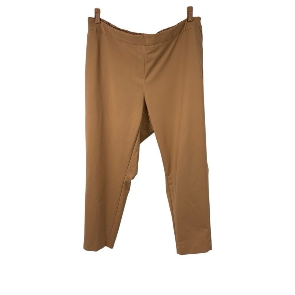 Calvin Klein Dark Khaki Elastic Back Career Dress Trousers‎ Side Zipper Sz 20W